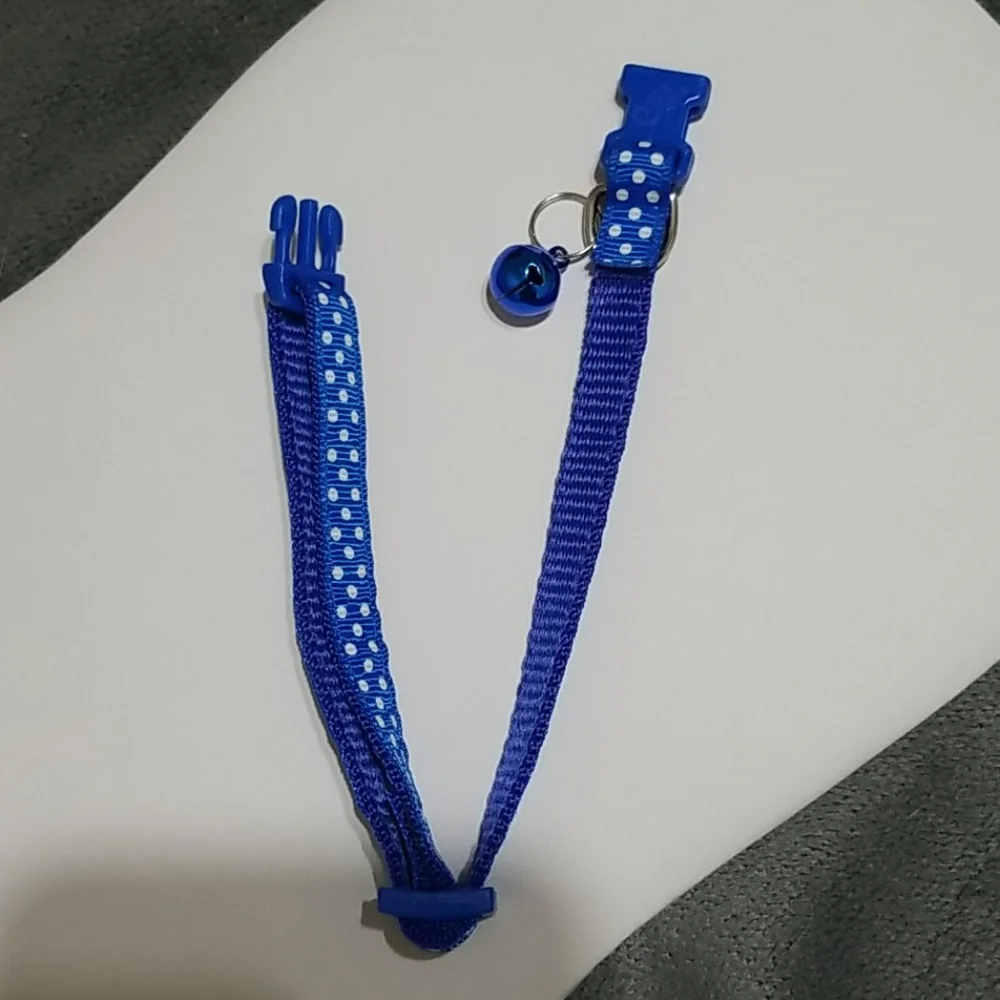 Blue and White Polka Dot Small Pet Collar